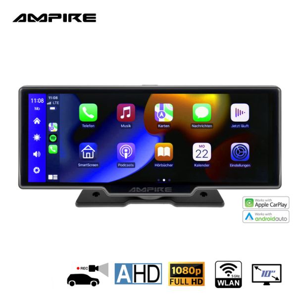 Ampire CPM103 - Smartphone-Monitor 25.4cm (10'') mit AHD Dashcam und RFK-Eingang (AHD)