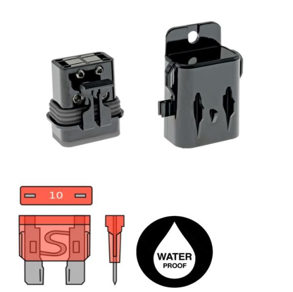 Ampire XSM10-ECO - Fuse holder 6/10mm² for ATO fuses, waterproof