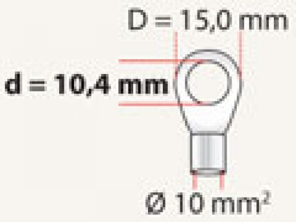 GoldLine Ring Terminal 10 mm² black