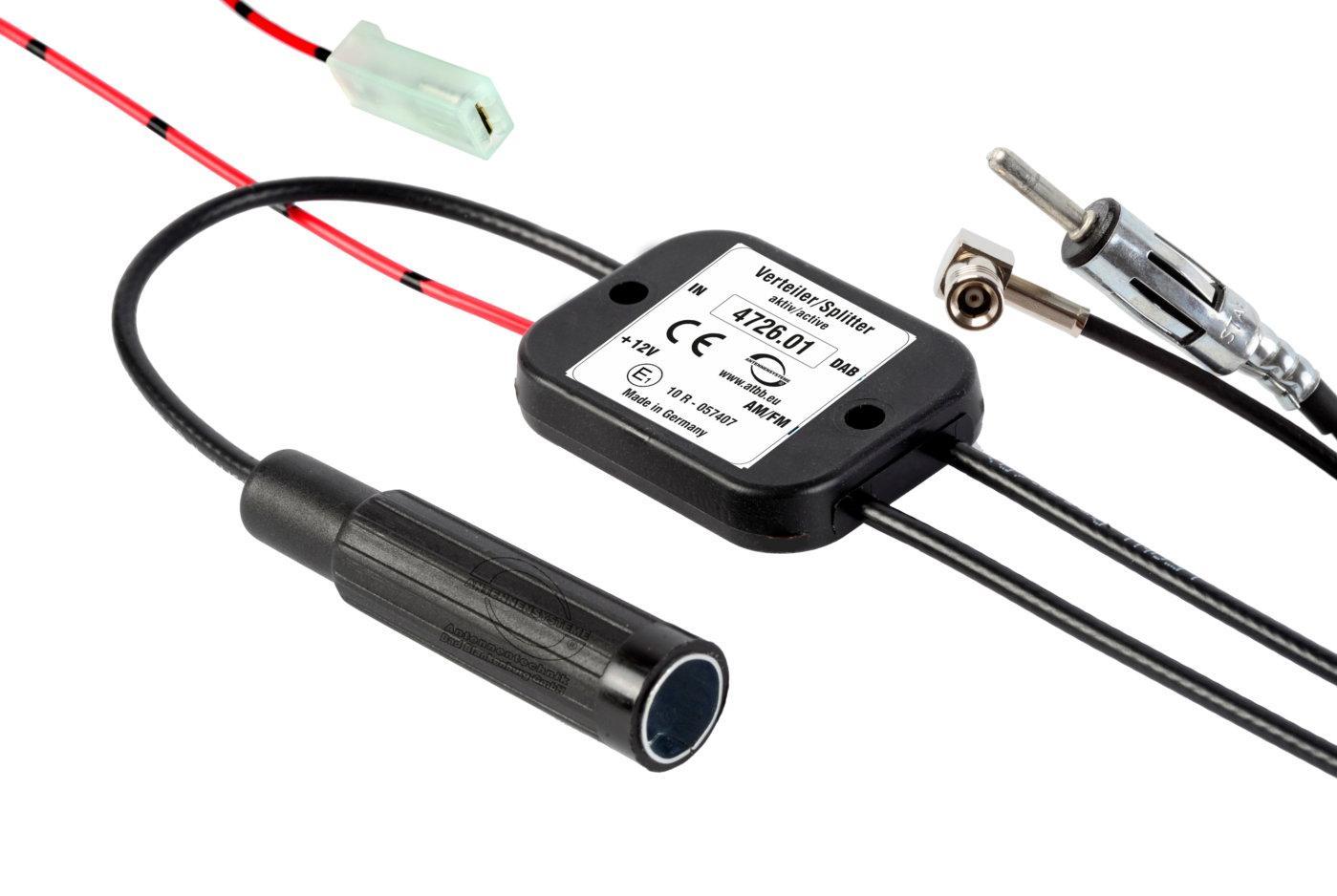 Autoantenne-adapter DAB/FM-splitter DIN 150 Ω, SMB-stekker DAB+ Splitter