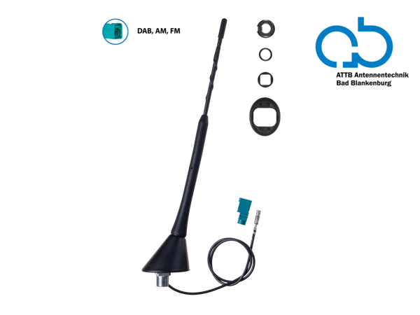 ATBB 153-2116-01 - Dachantenne, AM/FM, 76° Stabneigung, DAB+ geeignet, passiv