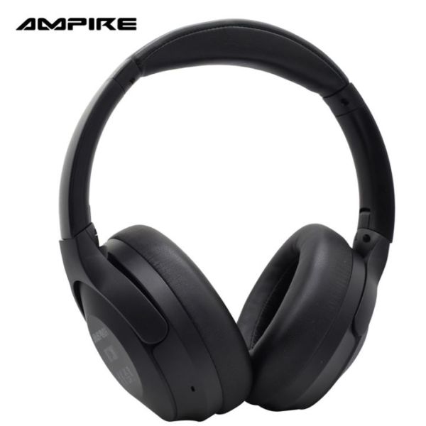 Ampire BT301 - wireless BT headphones, foldable, black, noise cancellation